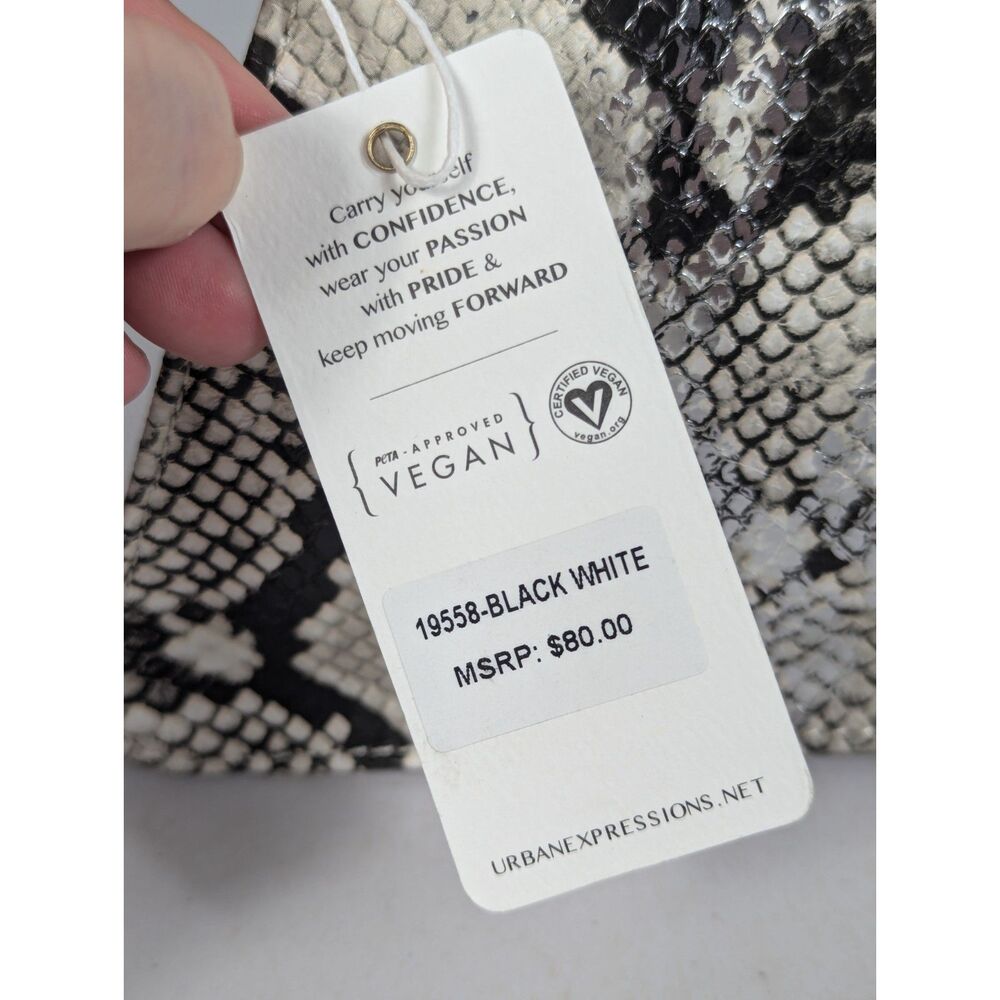 URBAN EXPRESSIONS Novelty Chic Faux-Reptile Triangle Bag Vegan NEW - Picture 6 of 6